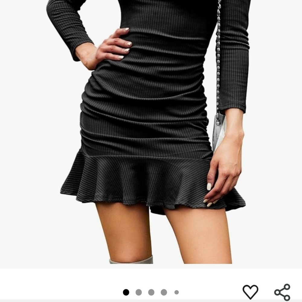 Elegant Black Ribbed Dress